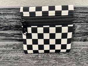 Handmade Checkered Coin Purse: Black and White Retro Zipper Pouch - Etsy