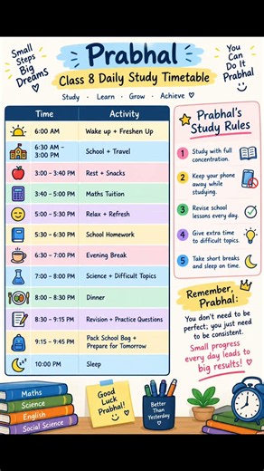📚 Best Study Timetable for Students ✨ | Daily Study Routine #shorts