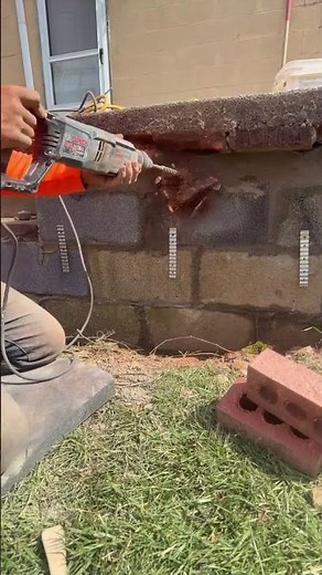 Bosch hammer drill is perfect to precisely demo a bad brick with out damaging others#fun #work #job
