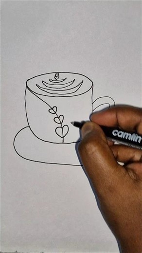 ❤️Coffee Cup Drawing ☕😋 #shorts #viral #trending