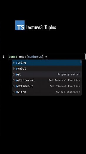 Lecture3: Tuples in Typescript #typescript #frontendcourse #javascript #codeshorts #programming