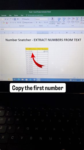 Extract number from text