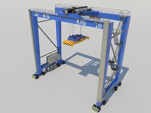 Rubber Tired Gantry Crane RTG Crane 3D Model – Realtime - 3D Models World