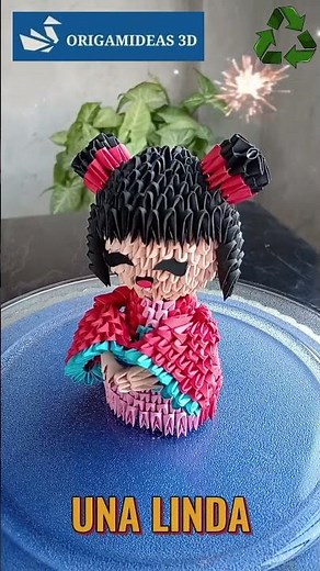 Cómo hacer una Muñequita Japonesa Kawaii en ORIGAMI 3D paso a paso | #origamideas3d #origami3d