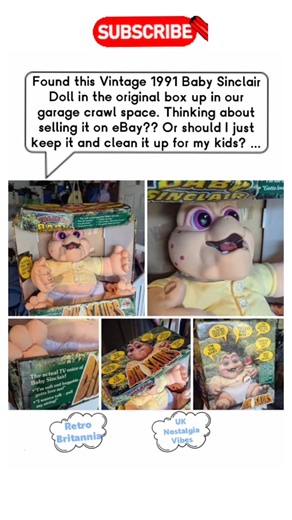 Found this Vintage 1991 Baby Sinclair Doll in the original box up in our garage crawl space.