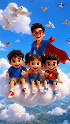 Superhero ki Cloud Ride! ☁️🦸‍♂️ Bachon ki Masti #KidsStories #kidsvideo #cartoon
