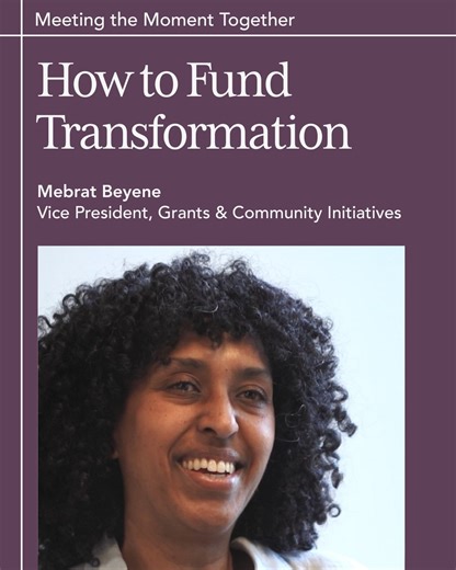 "We can't do our job well unless these backbone functions are solid." Real change requires steady, reliable support, especially now. Mebrat Beyene, vice president of grants and community initiatives at Vancouver Foundation, explains why multi-year, flexible funding is critical during this time. When nonprofits are scrambling just to keep their doors open, they need the stability to plan, strengthen governance, and maintain excellence in their services. When we support organizations for the long 