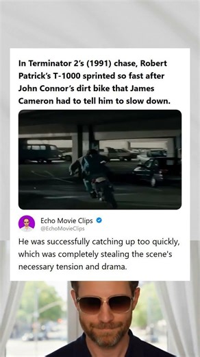 Terminator 2 1991 T-1000 Actor Robert Patrick Had to Slow Down Running for the Chase Scene