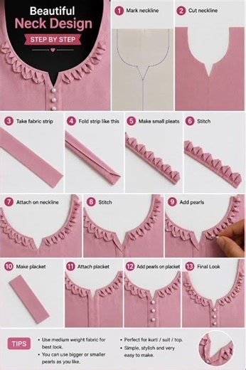Unique neck design for suits Kurtis and blouses ❤ #cuttingcycle #fashion #diy