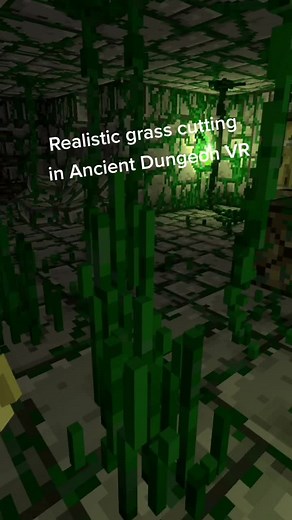 Realistic VR Grass Cutting Gameplay in Ancient Dungeon
