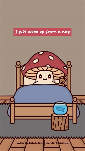 Need A Nap Like That So Bad 🛌 Original Audio: Mai’s Vault #nap #bed #sleep #tired #animation #mushroom #understudio | Under Studio