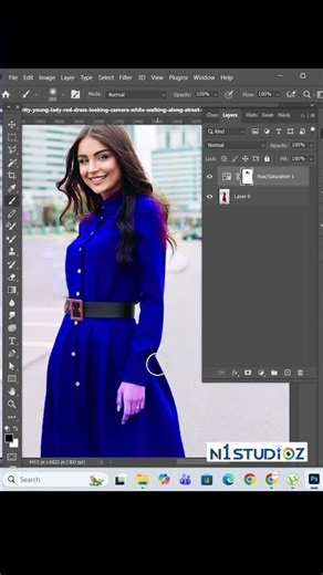Photoshop లో Easy గా Dress color change చేసే simplest method 👇( beginners కూడా easy గా చేయగలరు )
