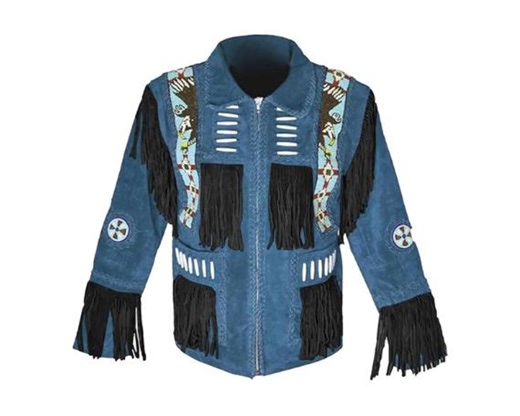 Mens Suede Western Jacket | Native American Fringed Cowboy Coat - Etsy