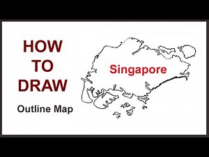 Singapore: How to draw Singapore map || Outline map || Map drawing