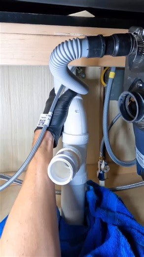 The Plumberlorian on Instagram: "Repiping a drain under a kitchen sink 💦 Customer’s garbage disposal kept clogging. After identifying the issue, I got to work reworking the PVC piping and adding an AAV so it’s properly vented #plumbing #plumber #homerepair #fyp #asmr #plomero #diy"