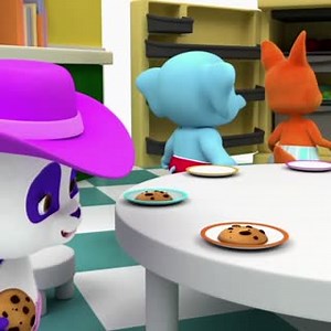 Lulu makes off with the cookies and won’t stop playing! Join Bailey, Kip, Franny and Lulu, the Cookie Crumble Kid on Word Party, streaming now! #WordParty #HensonFamilyHub | Word Party