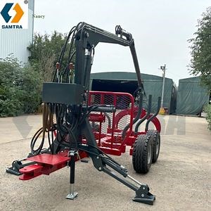 [Hot Item] Agricultural Machinery Tractor Trailer Log Trailer with Crane Log Timber Trailer Log Wood Loader