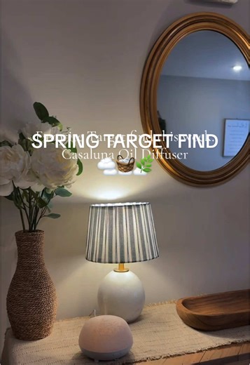 What I loved from Target this week: The Casaluna brand diffuser ☁️ this diffuser offers 9 different light settings 💡cool, neutral, warm and white tones with dim, medium bright settings. It also offers a sleep mode to help sleep 🌙 I am using their sleep blend oil and have everything 🔗 in my bio under home! @target #targetmusthaves #nontoxic #targetfinds #diffuser #targethaul