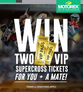 @motorexaus is providing the @aussupercross goods! A VIP Supercross experience is up for grabs! All you have to do is spend $50 in store (or online) and head to MOTOREX.com.au/competitions to log your entry! Shop the range 👉 https://tinyurl.com/y2887elt | MXstore