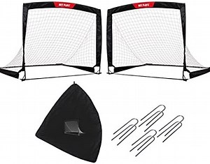 NET PLAYZ - 2er Set faltbar Fussball Tor - 120 x 90 x 90 cm - Fußballtor Pop Up für Garten - Fussballtor klappbar für alle Altersgruppen
