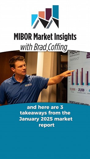 MIBOR Director of Housing, Brad Coffing, shares his top 3 takeaways from the housing data for January 2025 in the MIBOR service area. For more information, visit MIBOR.com/marketinsights | MIBOR Realtor Association