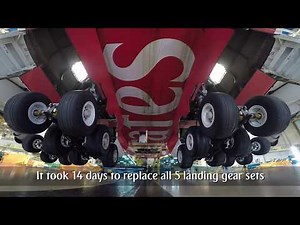 First ever landing gear replacement | Airbus A380 | Emirates Airline