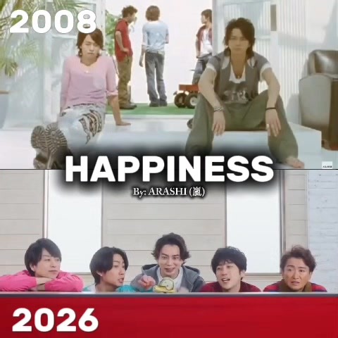 Happiness by ARASHI 2008 vs. 2026. Thank you for reliving our memories, ARASHI!!! 🥺💖 | Endise Otomiru