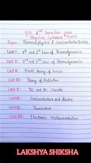 Bsc 2nd semester physics syllabus 2026 | bsc 1st year 2nd semester physics nep syllabus| #bscphysics