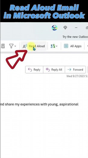 Read Aloud Email in Microsoft Outlook #shorts