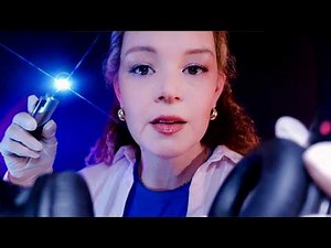 ASMR Detailed Binaural Hearing Test with Otoscope Exam & Ear Brushing