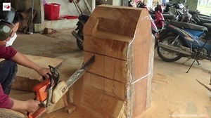 Handcrafting giant anime statue from solid wood