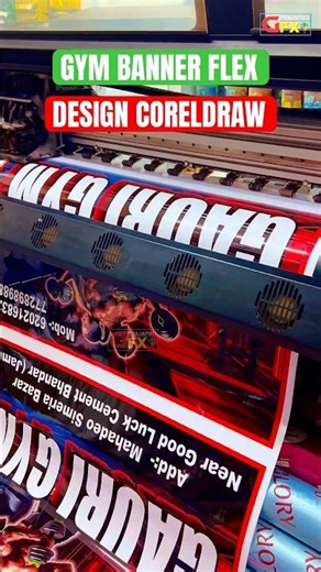 GYM Banner Flex Design in CorelDRAW #shorts #short #ytshorts #prajapatigfx