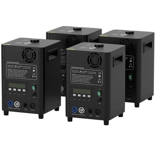 VIPQV 4Pcs 600W Cold Spark Firework Machine 4.9-13.1ft Adjustable DMX Stage Effect Machine Low Noise for Wedding Event Halloween Christmas Celebration