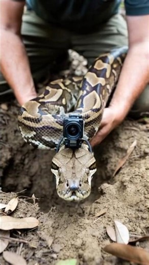 Tiny Camera on Baby Python Enters Hidden Snake Colony 🐍😱