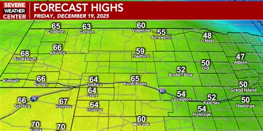 Warm Front Friday and then a cooler weekend across Greater Nebraska