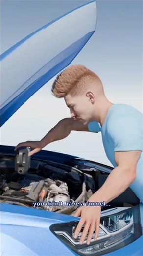How to Pour Engine Oil Without a Funnel #3danimation