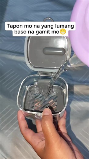 Denture Case Box with Strainer and Cleaning Tools