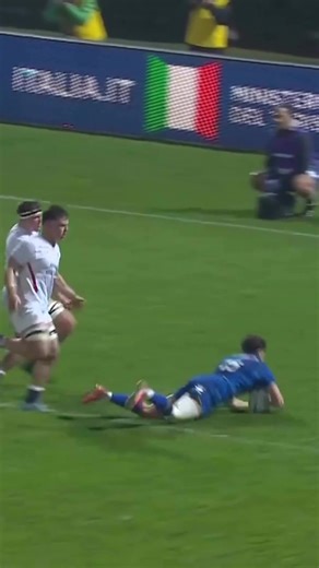 Italy strike first in Treviso 🇮🇹 Pietro Celi scores the first try of the match 🫡 #U6N20 #rugby #italrugby
