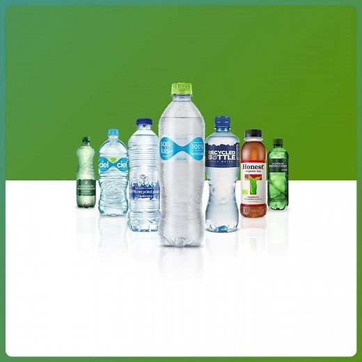 Coca-Cola bottles made from 100% recycled plastic