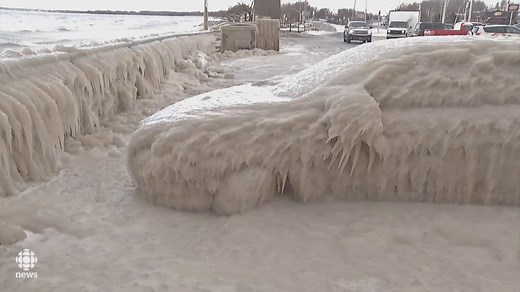 That frozen car near Lake Erie was finally freed. Find out how. | CBC News