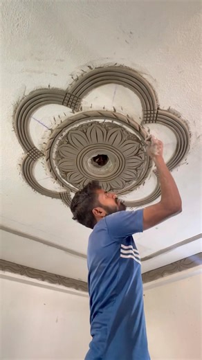 how to make ceiling flower for bedroom pop cement fan design #shorts #popdesign #art #viral