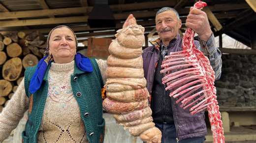 Lamb meatloaf for a big family - A day in the village