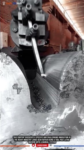 Innovation Technology Large Gear Repair with High-Skill Manual Lathe & Digital Readout