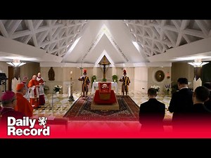 Pope Francis pictured in open coffin in The Vatican as body to go on public display ahead of funeral