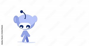 sending email, e-mail, contact, animation, cartoon, illustration, robot, clip art, paper airplane. Alpha channel, looping animated vector.