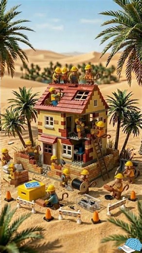 LEGO Desert House Build is Insane! #lego #3danimation #animation