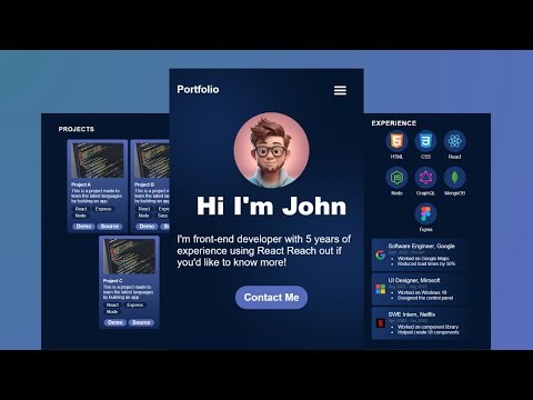 React Responsive Portfolio Website Tutorial Using ReactJs | React js Projects For Beginners