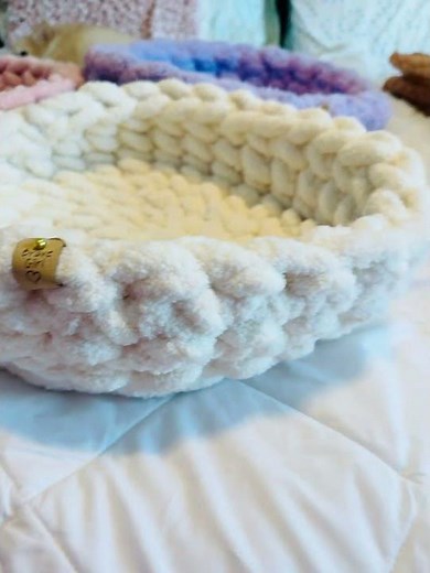HAND CROCHET Pet Beds! Follow me for how to make one of your own!