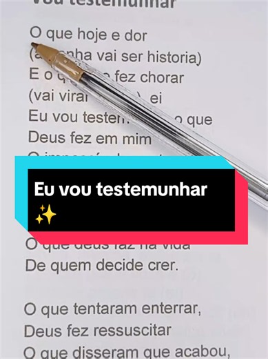 Sempre irei testemunhar das grandezas de Deus. #Gospel #louvor #deusnocomando