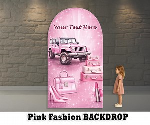 Pink Fashion Party Backdrop Arch | Glam Girl Birthday Decor | Travel Fashion Theme Photo Backdrop | Fashionista Party Supplies - Etsy